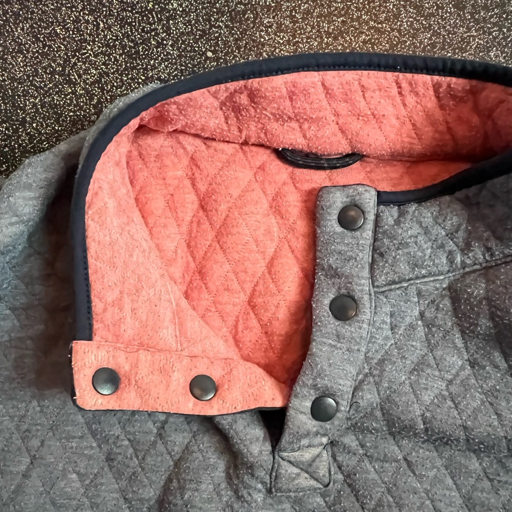 Reversible Pullover Quarter Button Up Quilted Fle… - image 3
